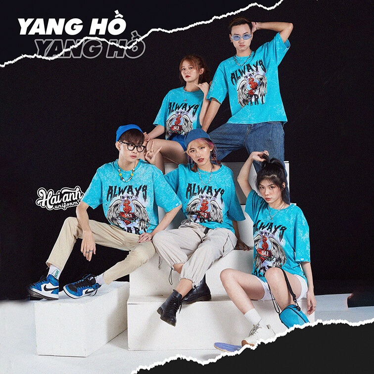 Mẫu áo lớp wash màu xanh