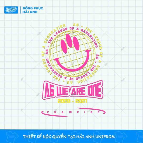 Mẫu hình in typographic mặt cười A6 We Are One sáng tạo