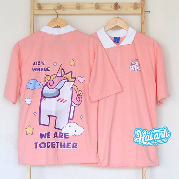 Áo lớp polo của Hải Anh màu hồng đẹp mắt