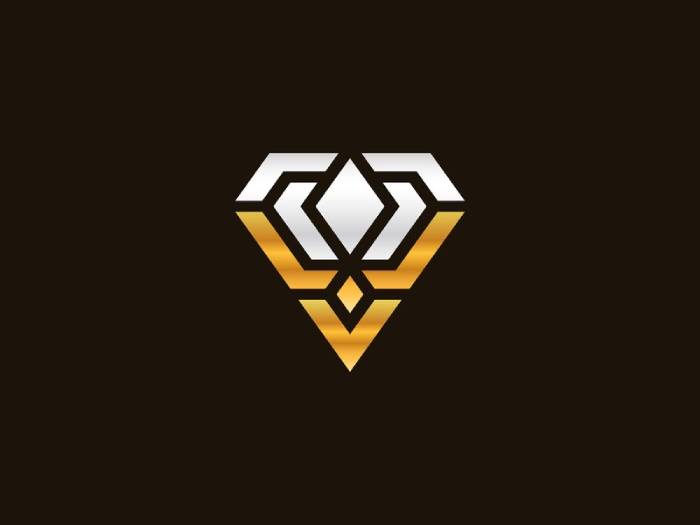 Mẫu logo màu trắng vàng cách điệu ấn tượng