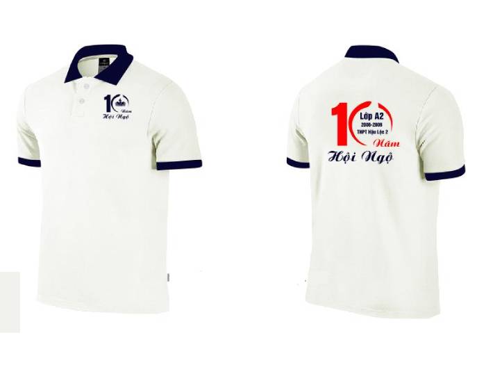 Mẫu áo đồng phục họp lớp in logo kỉ niệm 10 năm