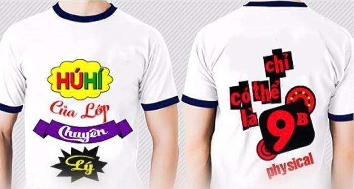 Mẫu áo “Hú hí của lớp chuyên Lý”