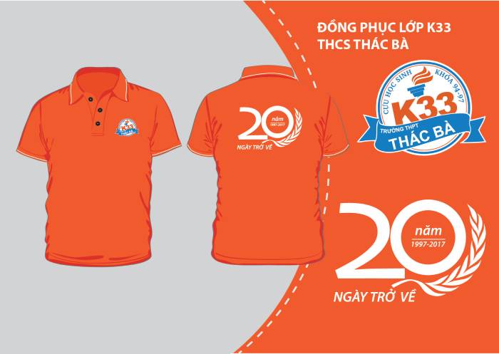 Hình in logo trên áo họp lớp giúp gợi lại kỉ niệm tuổi học trò