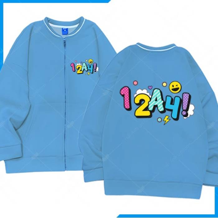 Áo khoác nỉ Bomber màu xanh biển của lớp 12A4