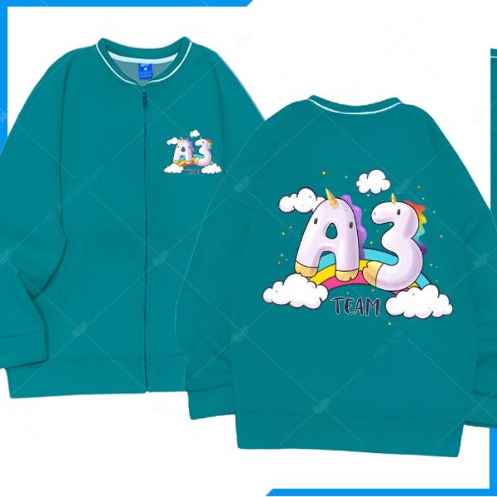 Áo khoác nỉ Bomber màu xanh của lớp Lý A3