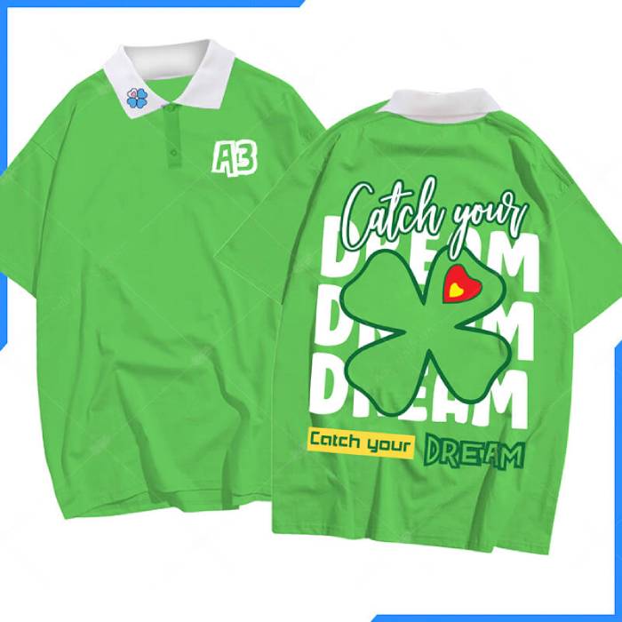 Mẫu áo lớp Polo Oversize Lucky Màu Xanh A3