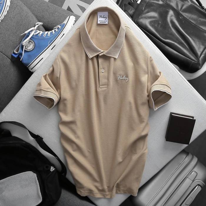 Áo thun polo cổ dệt thanh lịch dành cho phái mạnh