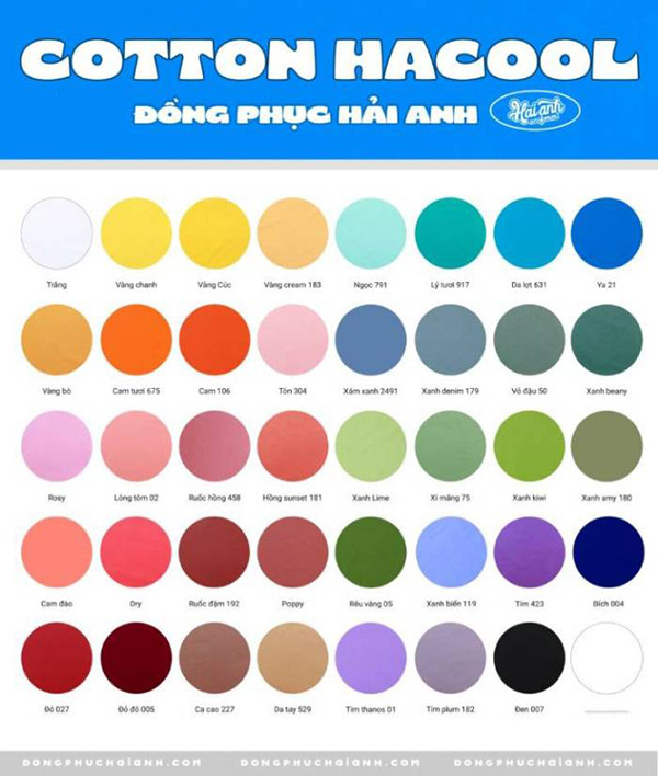 Bảng màu áo lớp chuyên