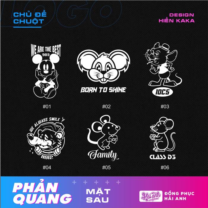 Bộ logo phản quang cho team tuổi Tý