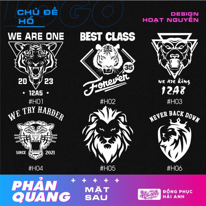 Bộ hình in phản quang cho team tuổi dần
