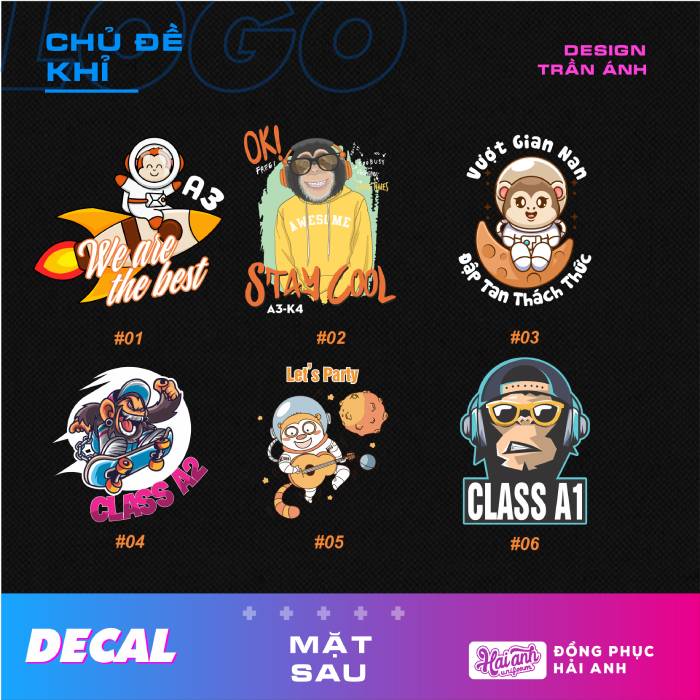 Hình in decal hình con khỉ