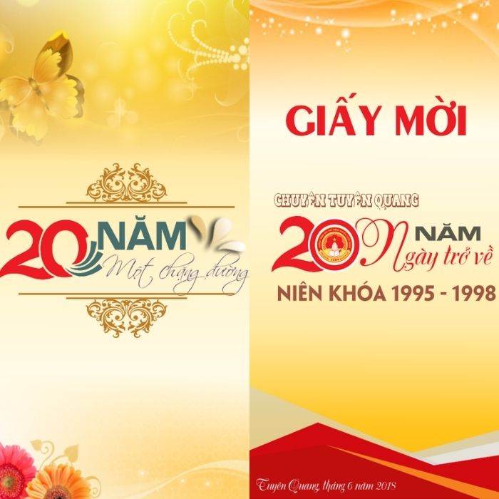 Mẫu giấy mời họp kỷ niệm 20 năm ra trường