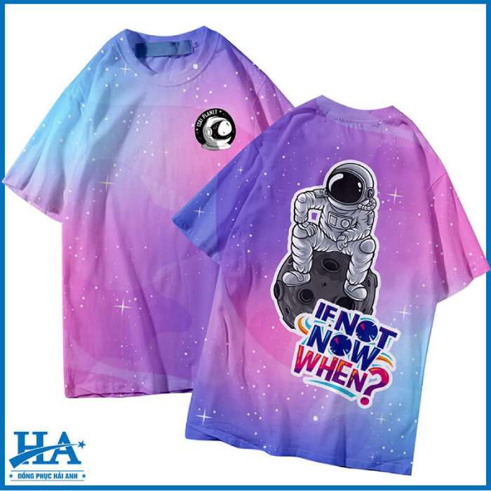 Mẫu áo thun galaxy in hình phi hành gia