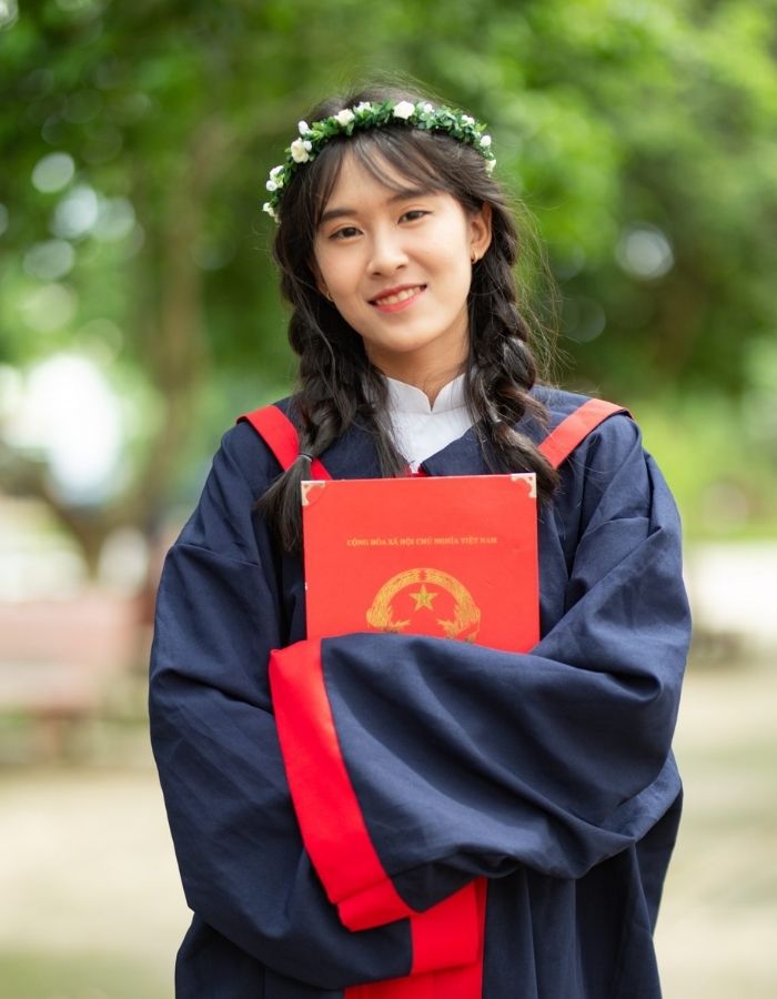 Mẫu áo dài cử nhân dành cho học sinh trung học