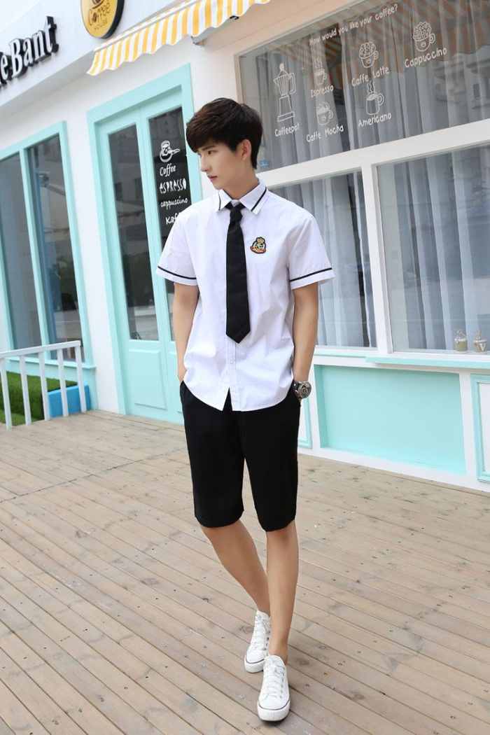 Áo sơ mi nam kết hợp cùng cà vạt đen