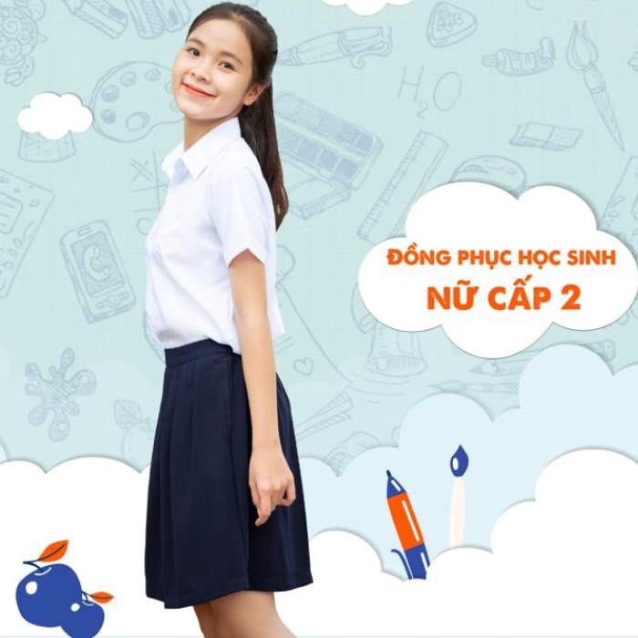 Đồng phục nữ sinh thiết kế phong cách đơn giản