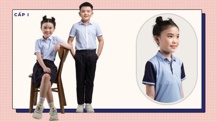 Mẫu áo thun cổ bẻ danh cho học sinh tiểu học