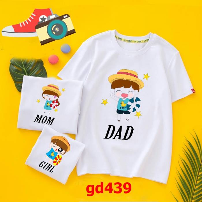 Đồng phục gia đình thiết kế hình ảnh chibi dễ thương