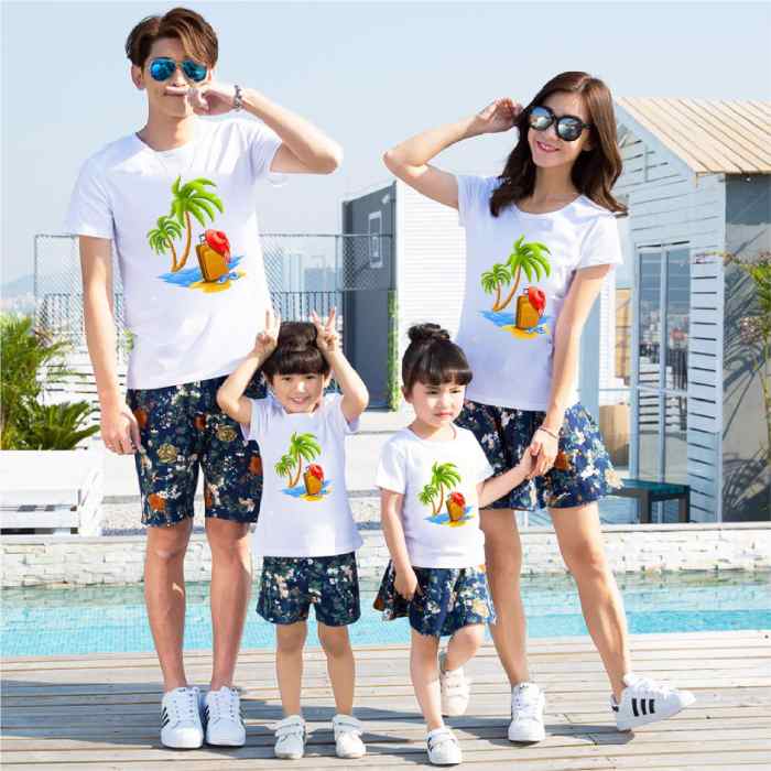 Mẫu áo gia đình đi biển mang phong cách trẻ trung