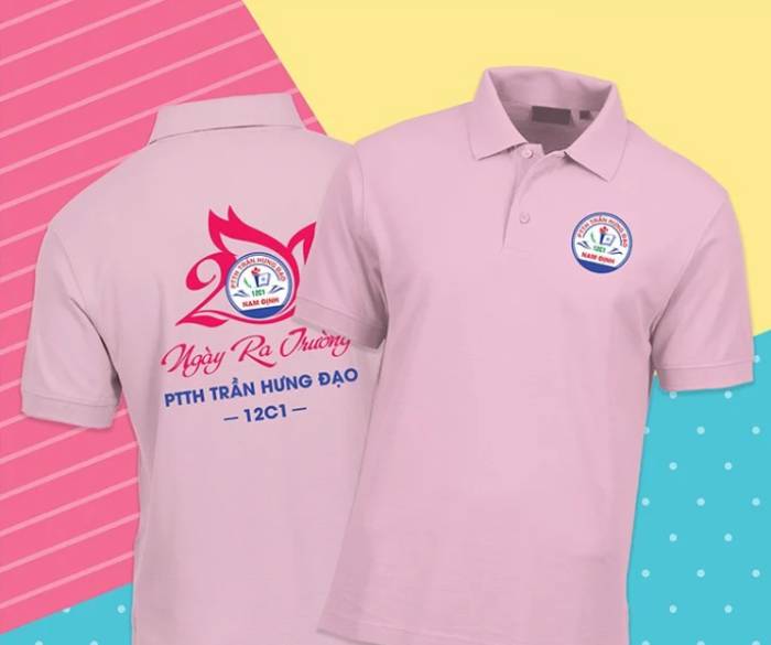Áo đồng phục lớp kỷ niệm 20 năm ra trường màu hồng nhạt