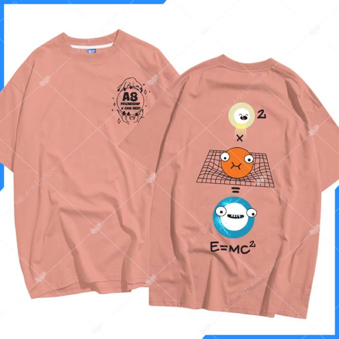 Mẫu áo lớp in hình logo 5a8 form dáng oversize, cổ tròn