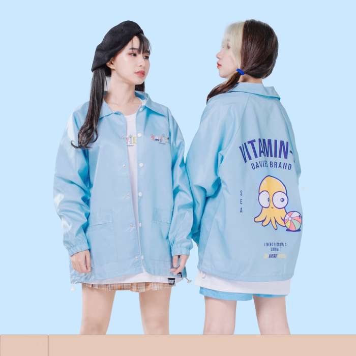 Mẫu áo jacket gam màu xanh lam