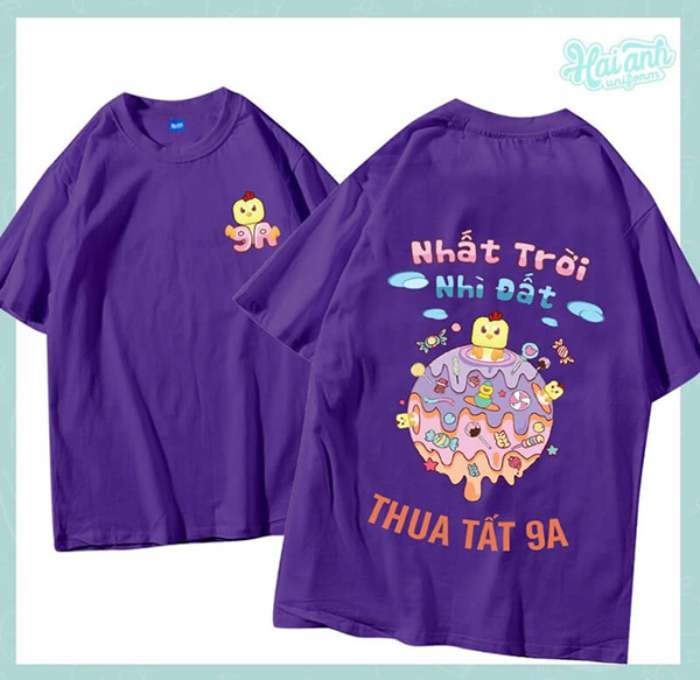 Chiếc áo lớp màu tím đậm của tập thể lớp 9A