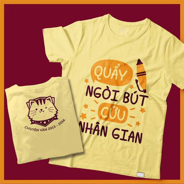Mẫu áo in khẩu hiệu đồng phục lớp chuyên Văn