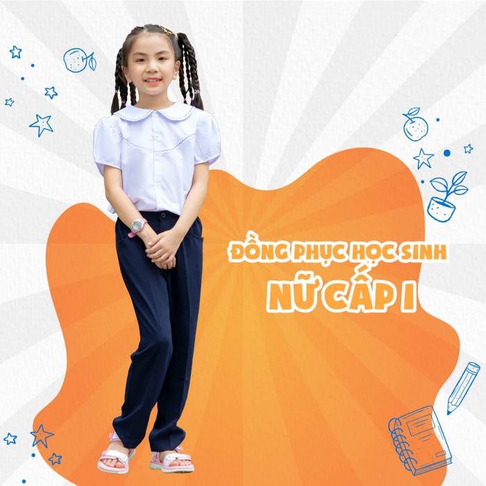 Mẫu quần tây đồng phục học sinh cấp 1 nữ đẹp