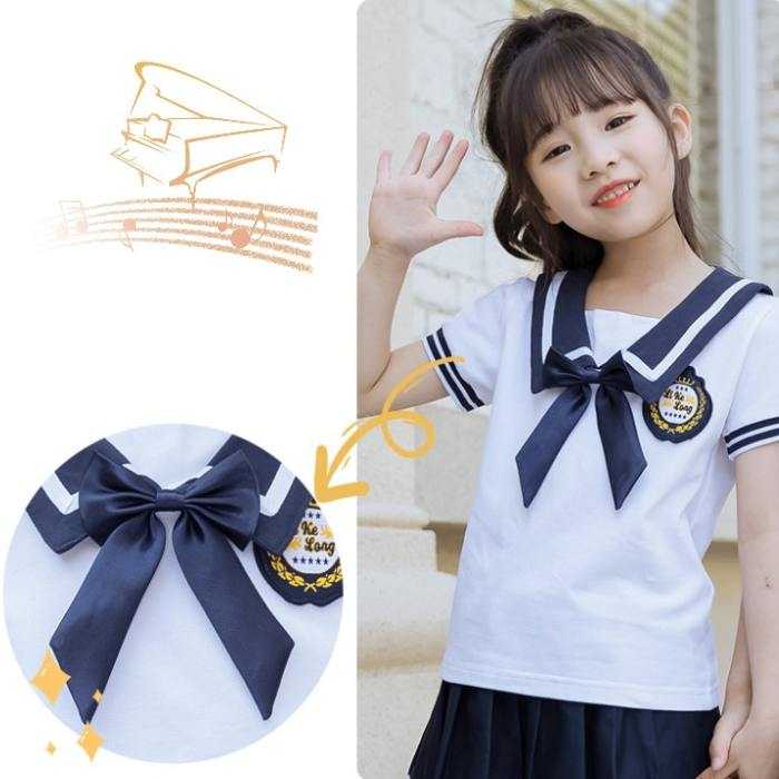 Áo sơ mi trắng cộc tay kiểu dáng thủy thủ