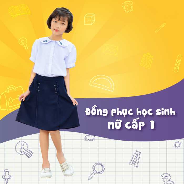 Mẫu áo cổ bèo dành cho học sinh nữ cấp 1