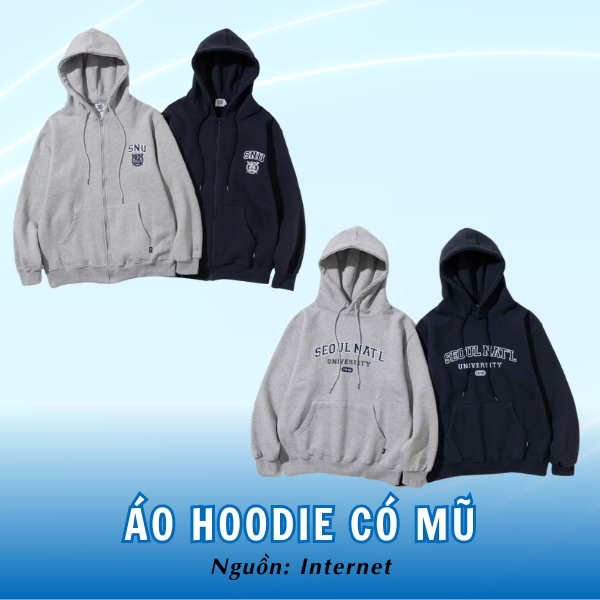 Áo hoodie có mũ đồng phục SNU cá tính