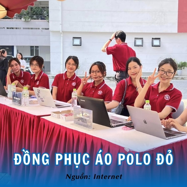 Áo Đại học Ngoại thương đồng phục polo đỏ