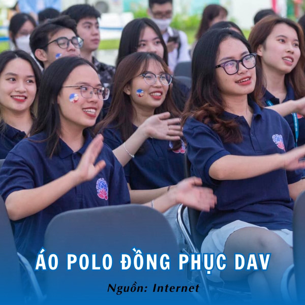 Áo đồng phục polo xanh than thanh lịch của DAV