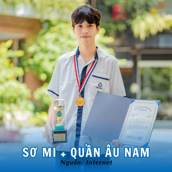 Đồng phục sơ mi nam Trường Lương Thế Vinh thanh lịch và trẻ trung