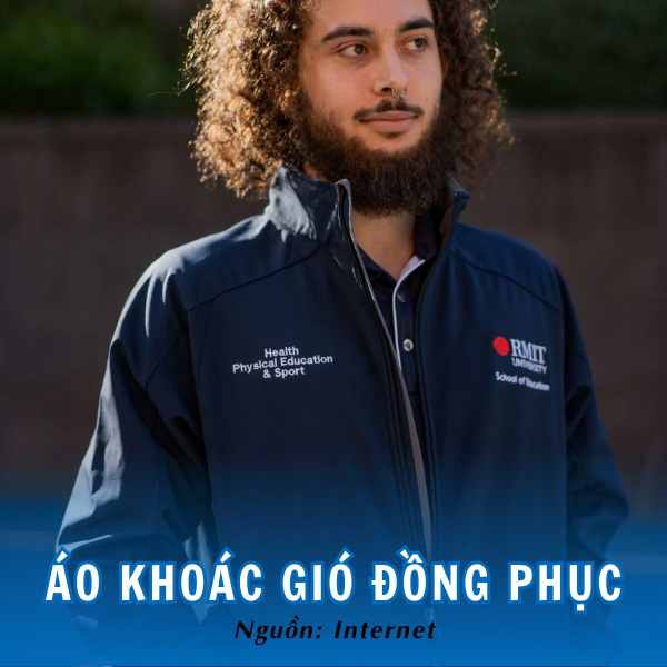 Mẫu áo khoác gió đồng phục RMIT trẻ trung, thể thao
