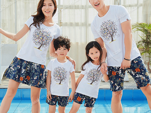 Áo gia đình LOVE Family 4 người hình cây