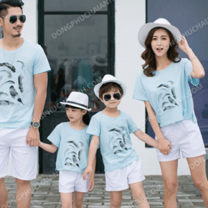 Mẫu áo đồng phục gia đình đơn giản lông chim