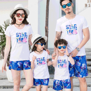 Quần áo gia đình Star Tome cổ tròn nhiều màu sắc