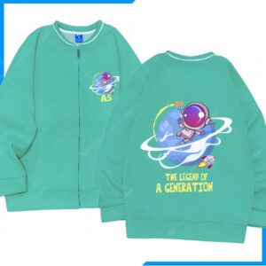 Áo Khoác Nỉ Bomber Màu Xanh Mint A5