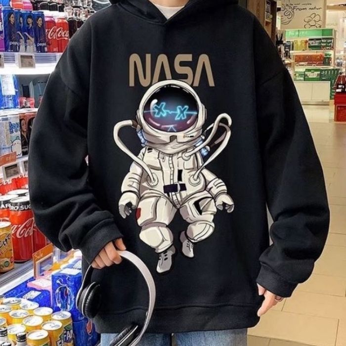 Áo khoác nỉ hoodie unisex hình in phi hành gia độc đáo, style cực chất