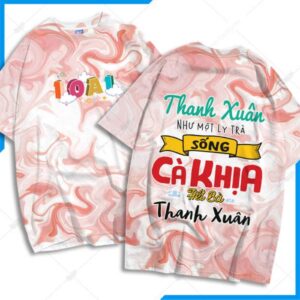 Mẫu Áo Lớp 3D Màu Hồng 10A1