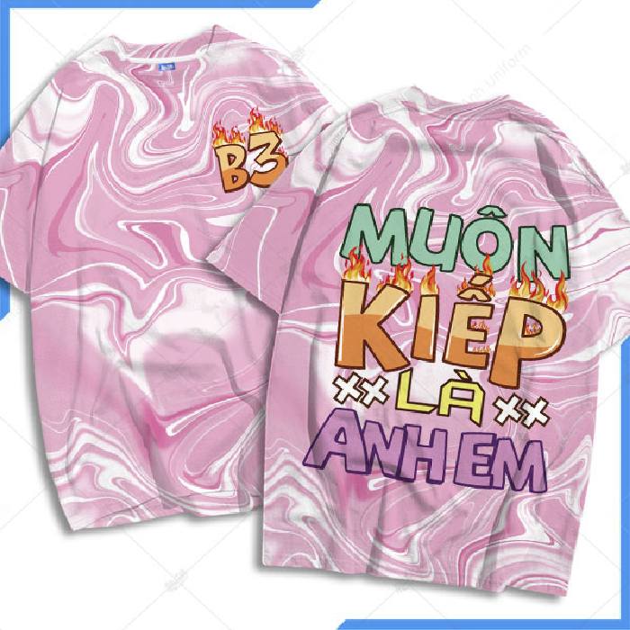 Mẫu Áo Lớp 3D Màu Hồng B3