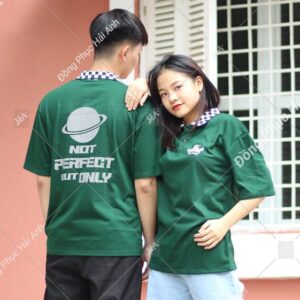 Áo Lớp Phản Quang Cổ Caro Màu Rêu Lớp 12H