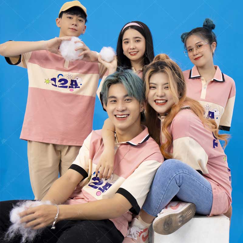 Mẫu áo lớp GenE Adorable Màu Hồng Hảo Con ngoan trò giỏi