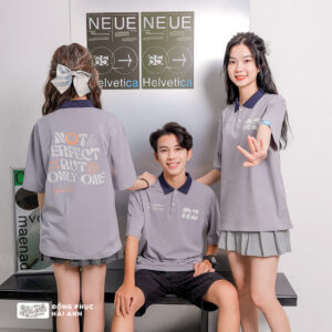 Mẫu Áo Đồng Phục Lớp Good Vibes Màu Xám