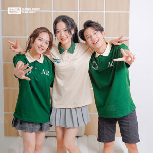 Mẫu Áo Đồng Phục Lớp Good Vibes Màu Xanh Iris