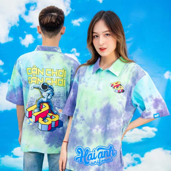 Áo lớp polo Oversize Hippie Blue - Ảnh 3