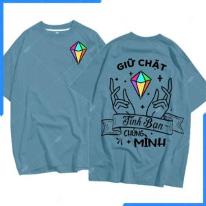Mẫu Áo Lớp Oversize Màu Xám Xanh Độc Đáo