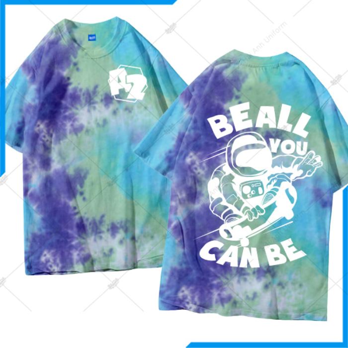 Áo Lớp Phản Quang Cổ Tròn Tie Dye Xanh